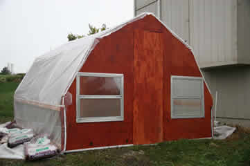 Greenhouse with plastic