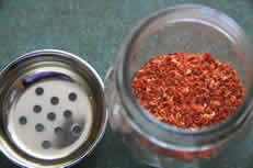 chili flakes in jar